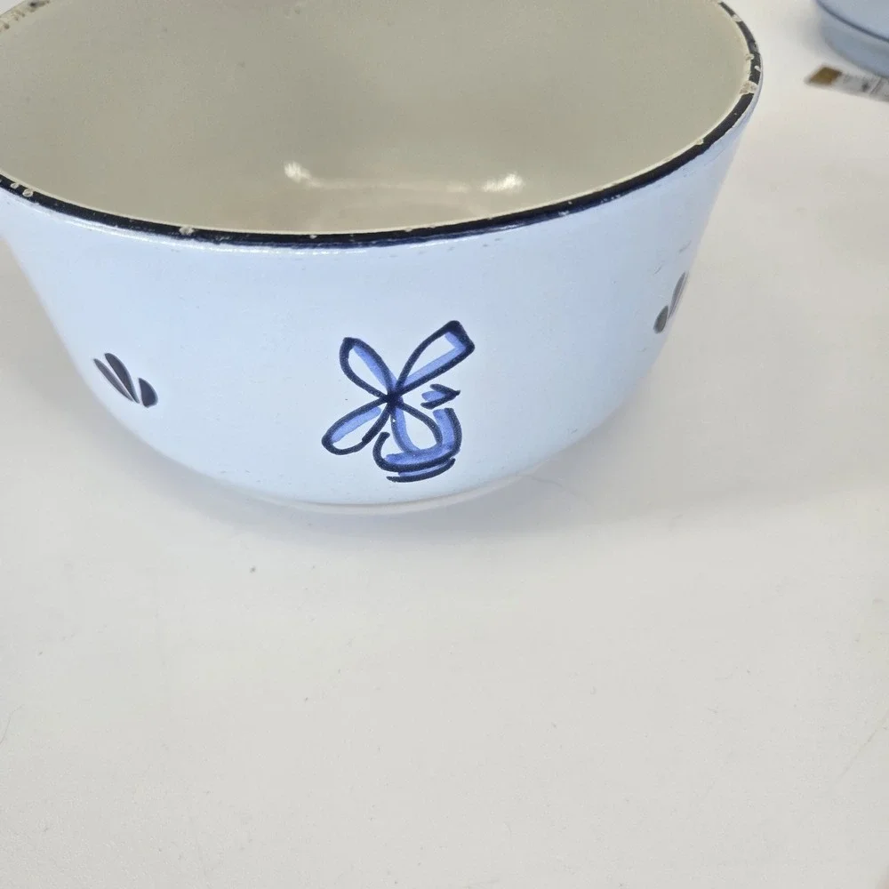 Vintage DRU Holland Blue Enamel Saucepan Set With Lids Tulip MCM Cookware 6